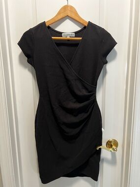 Almost Famous Black Faux-Wrap Mini Dress